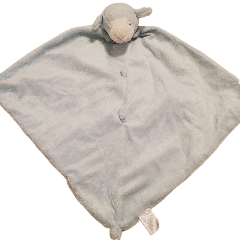Angel Dear Blue Lamb Sheep Closed Eyes Sleeping Security Blanket Baby Lovey
